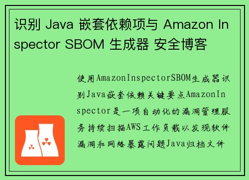 识别 Java 嵌套依赖项与 Amazon Inspector SBOM 生成器 安全博客